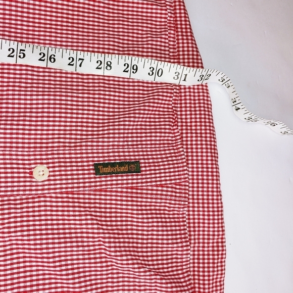 Timberland Red Check Button Shirt XL - Picture 2 of 7